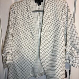 Rachel Zoe Cream and Black Checkered Blazer